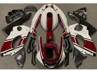 1998-2007 Bianco Lucido & Rosso Scuro Yamaha YZF600 Carene Moto Fabbrica