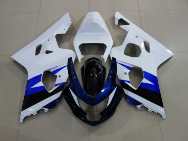 2004-2005 Bianco Lucido & Blu Intenso Suzuki GSXR 600-750 Carene Moto Fabbrica