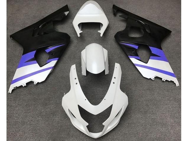 2004-2005 Bianco Opaco & Blu Suzuki GSXR 600-750 Carene Moto Fabbrica