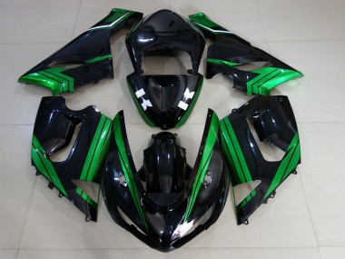 2005-2006 Nero Lucido & Verde Elettrico Kawasaki ZX6R Carene Moto Fabbrica