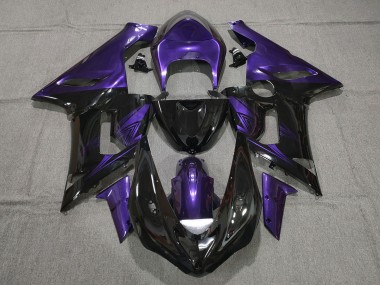 2005-2006 Nero Lucido & Viola Kawasaki ZX6R Carene Moto Fabbrica