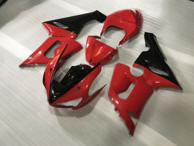 2005-2006 Rosso & Nero Personalizzati Kawasaki ZX6R Carene Moto Fabbrica