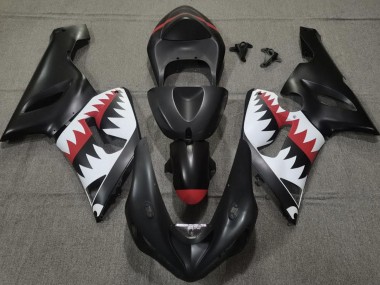 2005-2006 Squalo Nero Opaco Kawasaki ZX6R Carene Moto Fabbrica