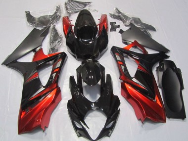 2007-2008 Nero Lucido & Rosso Suzuki GSXR 1000 Carene Moto Fabbrica