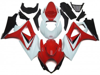 2007-2008 Rosso Lucido Con Stile Bianco OEM Suzuki GSXR 1000 Carene Moto Fabbrica