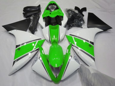 2009-2011 Bianco Lucido & Verde Yamaha R1 Carene Moto Fabbrica