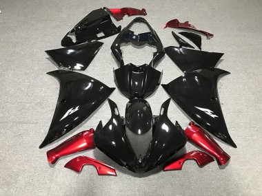 2009-2011 Nero Lucido & Rosso Yamaha R1 Carene Moto Fabbrica