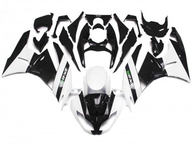 2009-2012 Bianco Lucido & Nero Lucido Kawasaki ZX6R Carene Moto Fabbrica