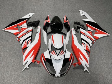 2009-2012 Rosso Bianco & Nero Zag Kawasaki ZX6R Carene Moto Fabbrica