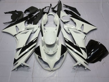 2009-2012 Speciale Bianco Nero Kawasaki ZX6R Carene Moto Fabbrica