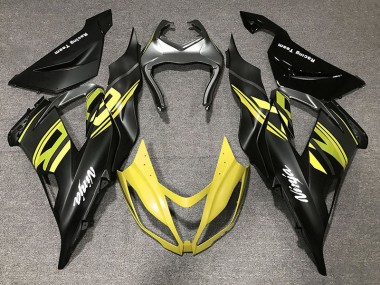 2013-2018 Nero Lucido & Giallo Kawasaki ZX6R Carene Moto Fabbrica